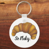 Zo flaky Foodie Gift Buttery French Croissant Food Sleutelhanger (Voorkant)