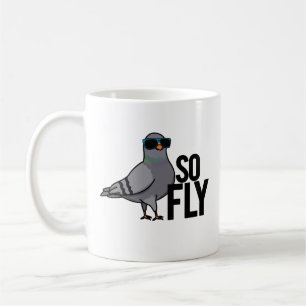 Zo Fly Funny Cool Pigeon Pun Koffiemok