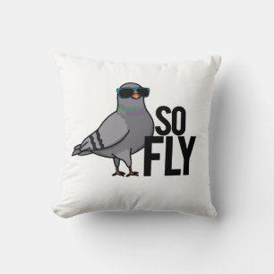 Zo Fly Funny Cool Pigeon Pun Kussen