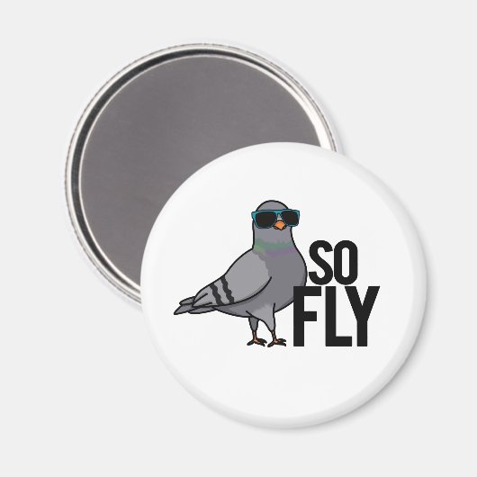 Zo Fly Funny Cool Pigeon Pun Magneet (Voorkant / Achterkant)