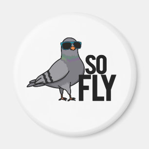 Zo Fly Funny Cool Pigeon Pun Magneet