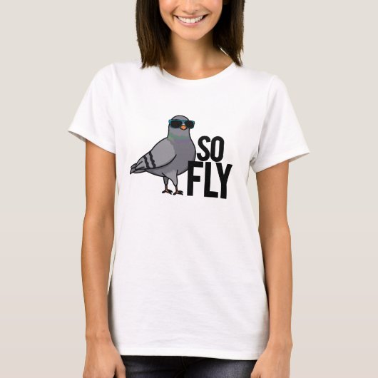 Zo Fly Funny Cool Pigeon Pun T-shirt (Voorkant)