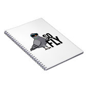 Zo Fly Grappige Koele Duif Pun Notitieboek (Rechterzijde)