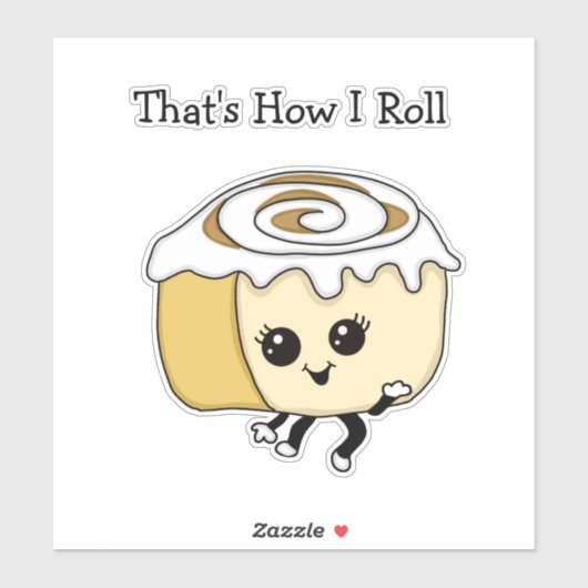 Zo ga ik door, Food Pun Cinnamon Roll Sticker (Vel)
