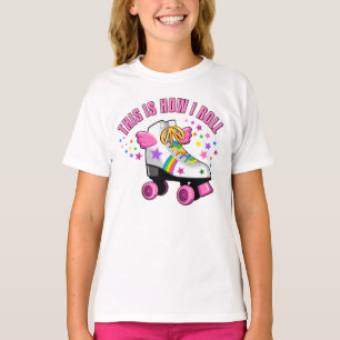 Zo ga ik rollen, Roller Schaats, regenboog, sterre T-shirt