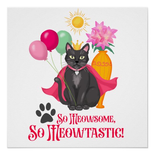Zo geinig, zo meowtastisch! perfect poster (Voorkant)