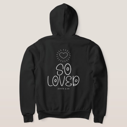Zo geliefd Bijbel Verse Hoodie voor Vrouwen (Laag Achter)