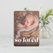 Zo geliefd blauwe fotogeboorte aankondiging (Staand voorkant)