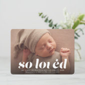 Zo geliefd Valentijnsdag foto blauwe geboorte Aankondiging (Staand voorkant)