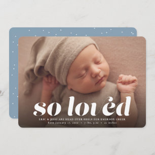 Zo geliefd Valentijnsdag foto blauwe geboorte Aankondiging