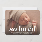 Zo geliefd Valentijnsdag foto roze geboorte Aankondiging (Voorkant)