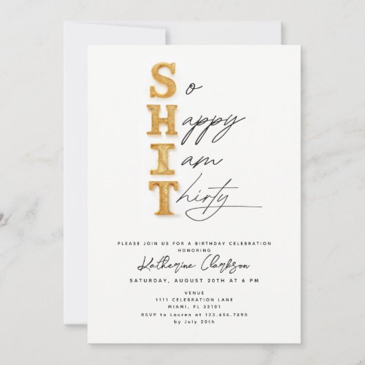 Zo gelukkig ben ik dertig gouden grappige 30ste ve kaart (Voorkant)