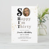 Zo gelukkig ben ik Uitnodiging van de Dertigste Ve (Staand voorkant)