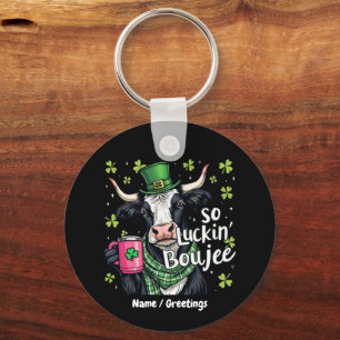 Zo Gelukkig Boujee Retro St. Patrick's Day Sleutelhanger