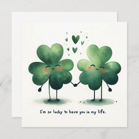 Zo gelukkig dat ik je in mijn leven heb feestdagenkaart (Voorkant / Achterkant)