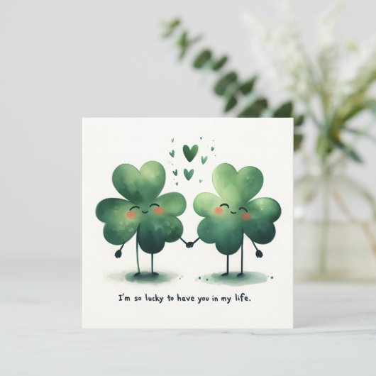 Zo gelukkig dat ik je in mijn leven heb feestdagenkaart (Staand voorkant)