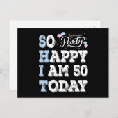 Zo Gelukkig Dat Ik Vandaag 50 Ben Briefkaart (Voorkant / Achterkant)
