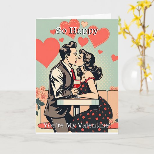 Zo Gelukkig Dat Jij Mijn Valentijn Bent | Pop Art Kaart (Gele Bloem)