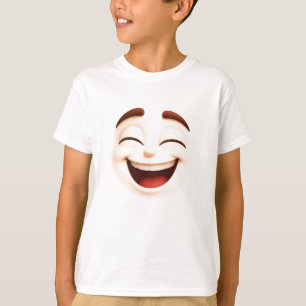 Zo gelukkig – groot lachend emoji gezicht t-shirt
