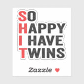 Zo Gelukkig Heb Ik Tweelingen Funny Familie Citaat Sticker (Vel)