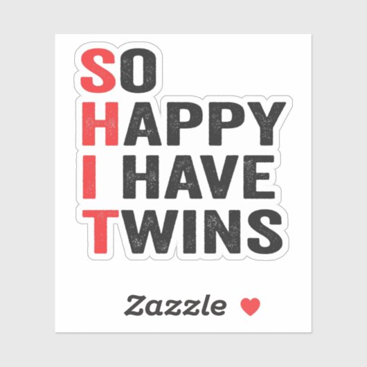 Zo Gelukkig Heb Ik Tweelingen Funny Familie Citaat Sticker (Vel)