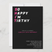 Zo gelukkig IM dertig grappig zwart roze 30e verja Kaart (Voorkant)