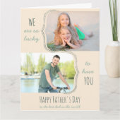 Zo Gelukkig om Jou te Hebben 2 Foto Grote Vaderdag Kaart (Voorkant)