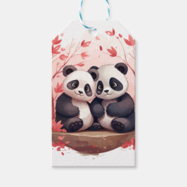 Zo gelukkig samen Panda paar Cadeaulabel