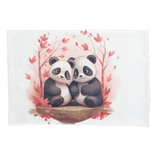 Zo gelukkig samen Panda paar Kussensloop (Voorkant)