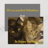Zo gelukkig samen Purrfect Valentijns Two Cats Notitiekaartje (Voorkant / Achterkant)