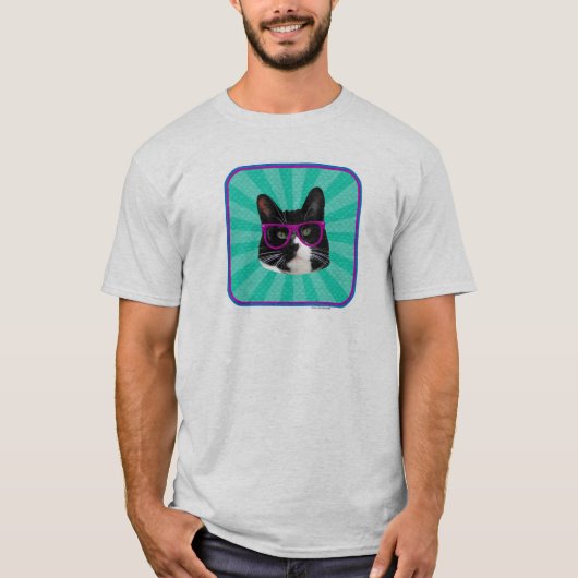 Zo Geweldige glazen Tuxedo Cat Fun-ontwerp T-shirt (Voorkant)