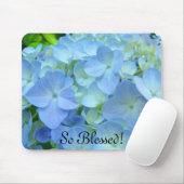 Zo Gezegend! muismatten Blauwe Bloemen Hydrangeas (Met muis)