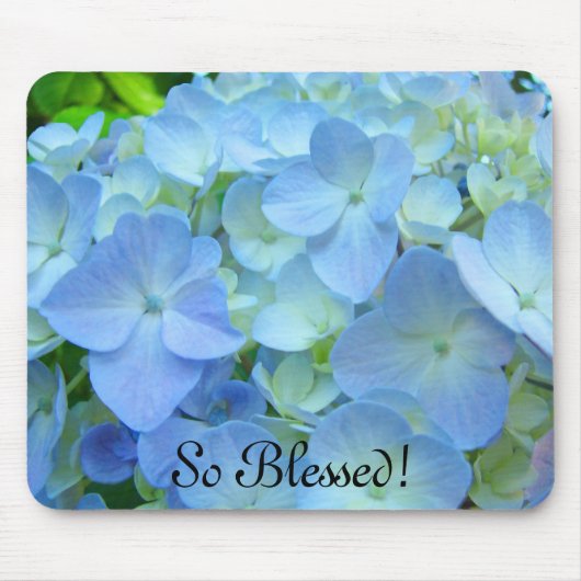 Zo Gezegend! muismatten Blauwe Bloemen Hydrangeas (Voorkant)