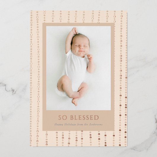 Zo gezegend Polka gestippeld Folie Feestdagenkaart (Voorkant)