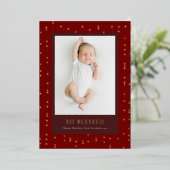 Zo gezegend Polka gestippeld Folie Feestdagenkaart (Staand Voorkant)