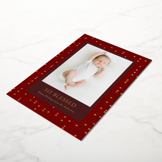 Zo gezegend Polka gestippeld Folie Feestdagenkaart (Gedraaid)