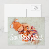 Zo gezegend - Thanksgiving familiefoto Feestdagenkaart (Voorkant / Achterkant)