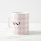 Zo gezoet roze Check Pattern Coffee Mok (Voorkant links)