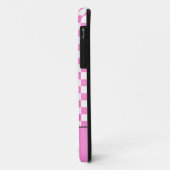 Zo Girly Pink Checkerboard gepersonaliseerd Case-Mate iPhone Case (Achterkant/links)
