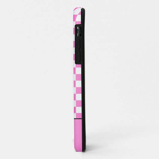 Zo Girly Pink Checkerboard gepersonaliseerd Case-Mate iPhone Case (Achterkant/links)