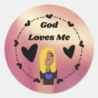 Zo Glam God Houdt Van Mij Fancy Klassieke Ronde St Sticker