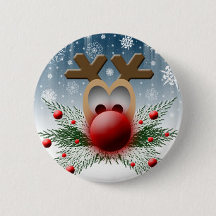 Zo gloeit het Kerstmis van het Rendier Vakantie Ronde Button 5,7 Cm