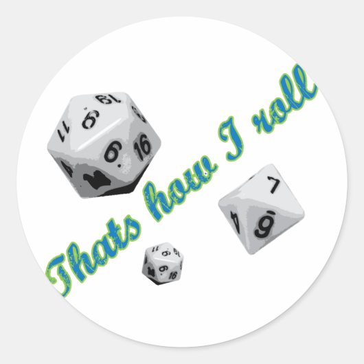 Zo gooi ik dobbelstenen ronde sticker (Voorkant)