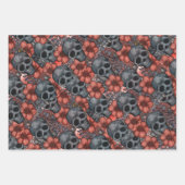 Zo griezelig! Halloween Skulls Spinnen Gotisch Inpakpapier Vel (Voorkant)