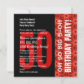 Zo groot 50th Birthday Black en Red Pattern Kaart (Voorkant)