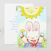 " zo groot jongetje bunny verjaardagsuitnodiging " kaart (Voorkant / Achterkant)