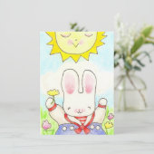 " zo groot jongetje bunny verjaardagsuitnodiging " kaart (Staand voorkant)