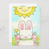 " zo groot meisje bunny verjaardagsuitnodiging " kaart (Voorkant / Achterkant)