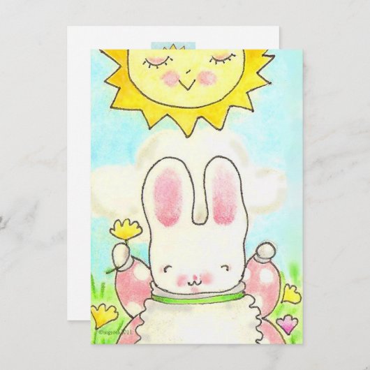 " zo groot meisje bunny verjaardagsuitnodiging " kaart (Voorkant / Achterkant)