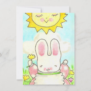 " zo groot meisje bunny verjaardagsuitnodiging " kaart